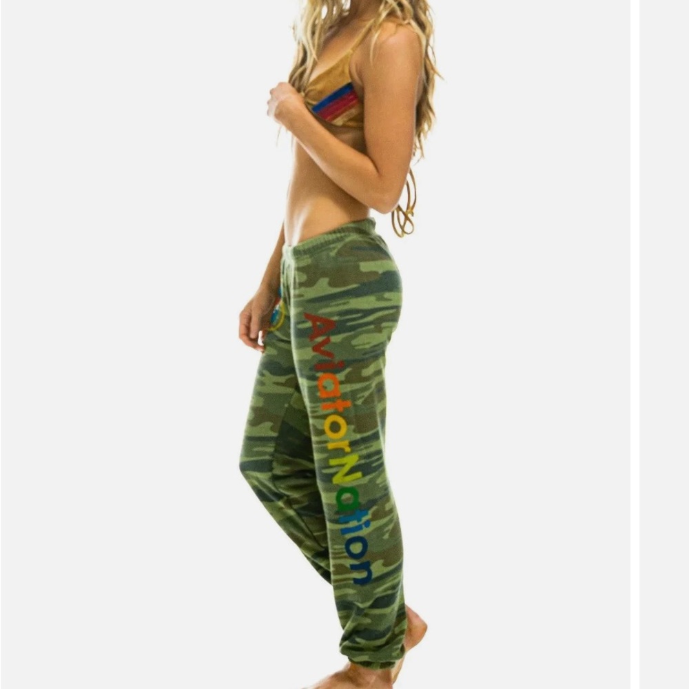 Camo aviator nation sweatpants